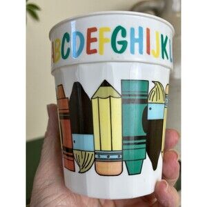 Vintage Child’s Junior Sipper Alphabets Drink Cups (Set Of 7) 4” x 3 1/4” / GOOD